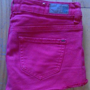 Red tiny jeans shorts 25